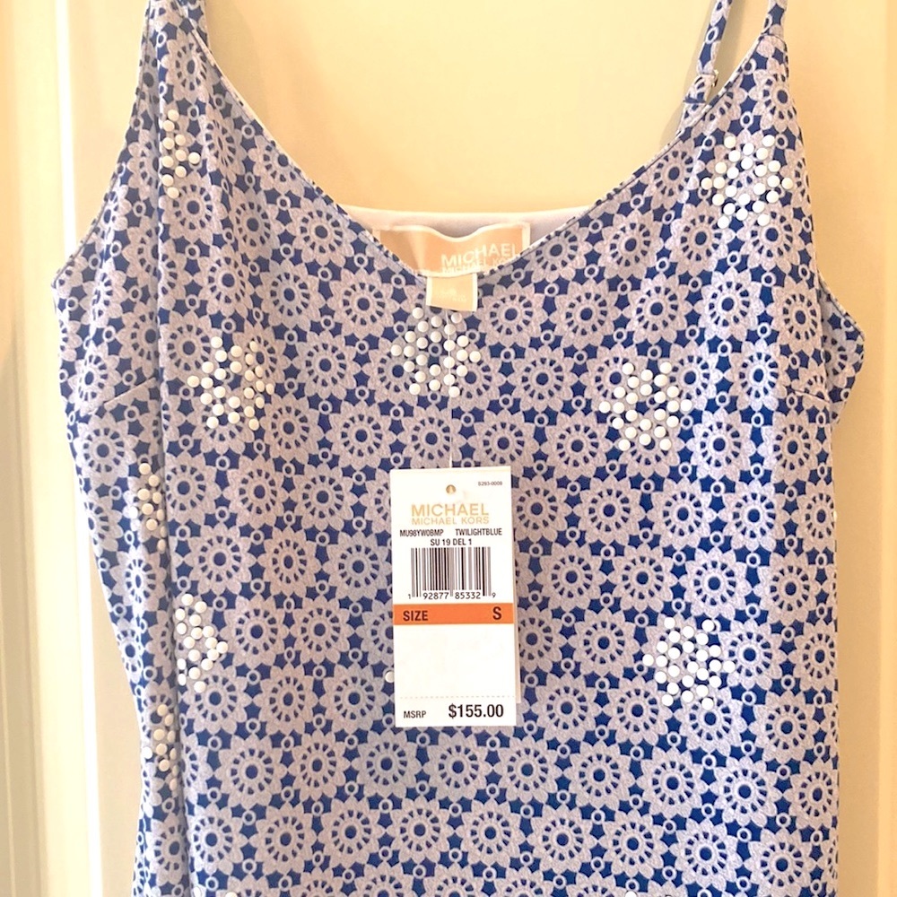 💙NWT Michael Kors Blue & White Print Dress💙